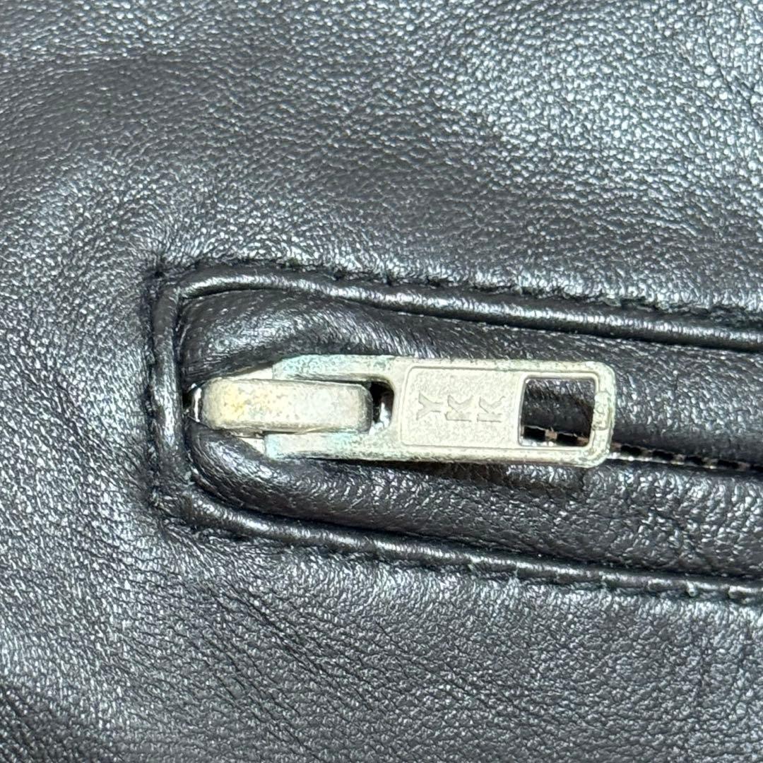 レニウム RHENIUM シングル ライダースジャケット 羊革 46 ブラック