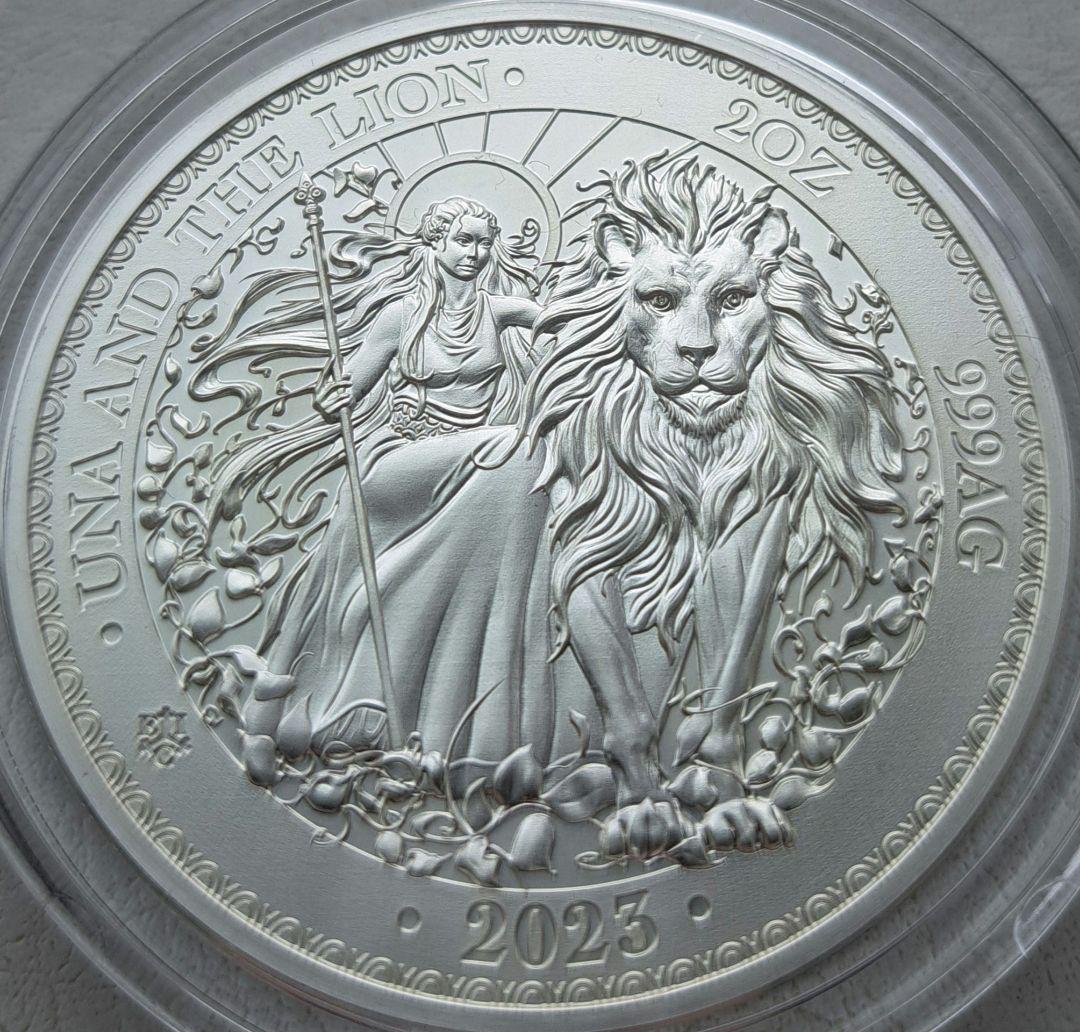 2023年「ウナとライオン」純銀2オンス銀貨