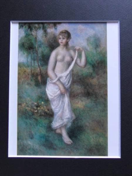 ルノワール 、【水浴の女】、希少画集画、新品高級額、額装付、状態良好