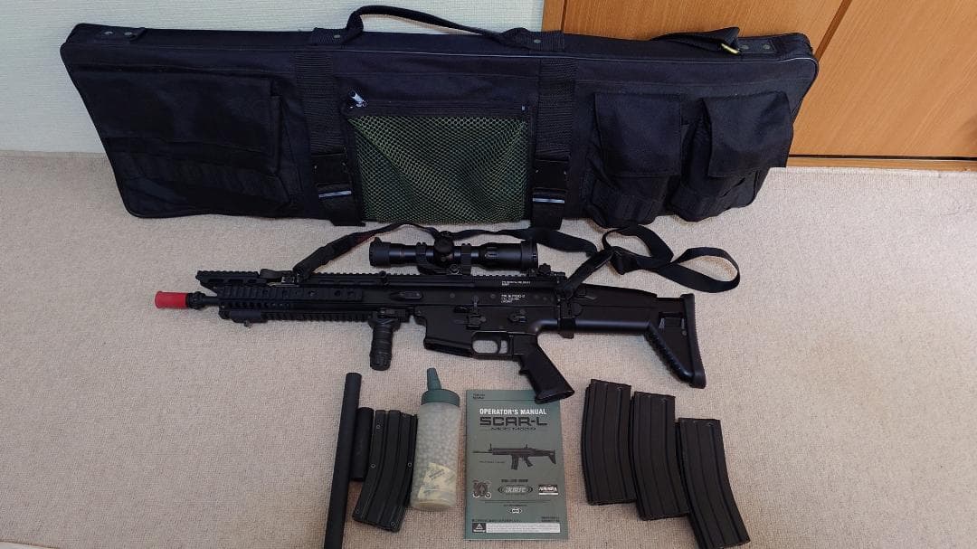 東京マルイ　SCAR-L トイガン スコープ付き 3本マガジン 東京マルイ 次世代電動ガン SCAR-L マガジン×3本 MOEフォアグリップ