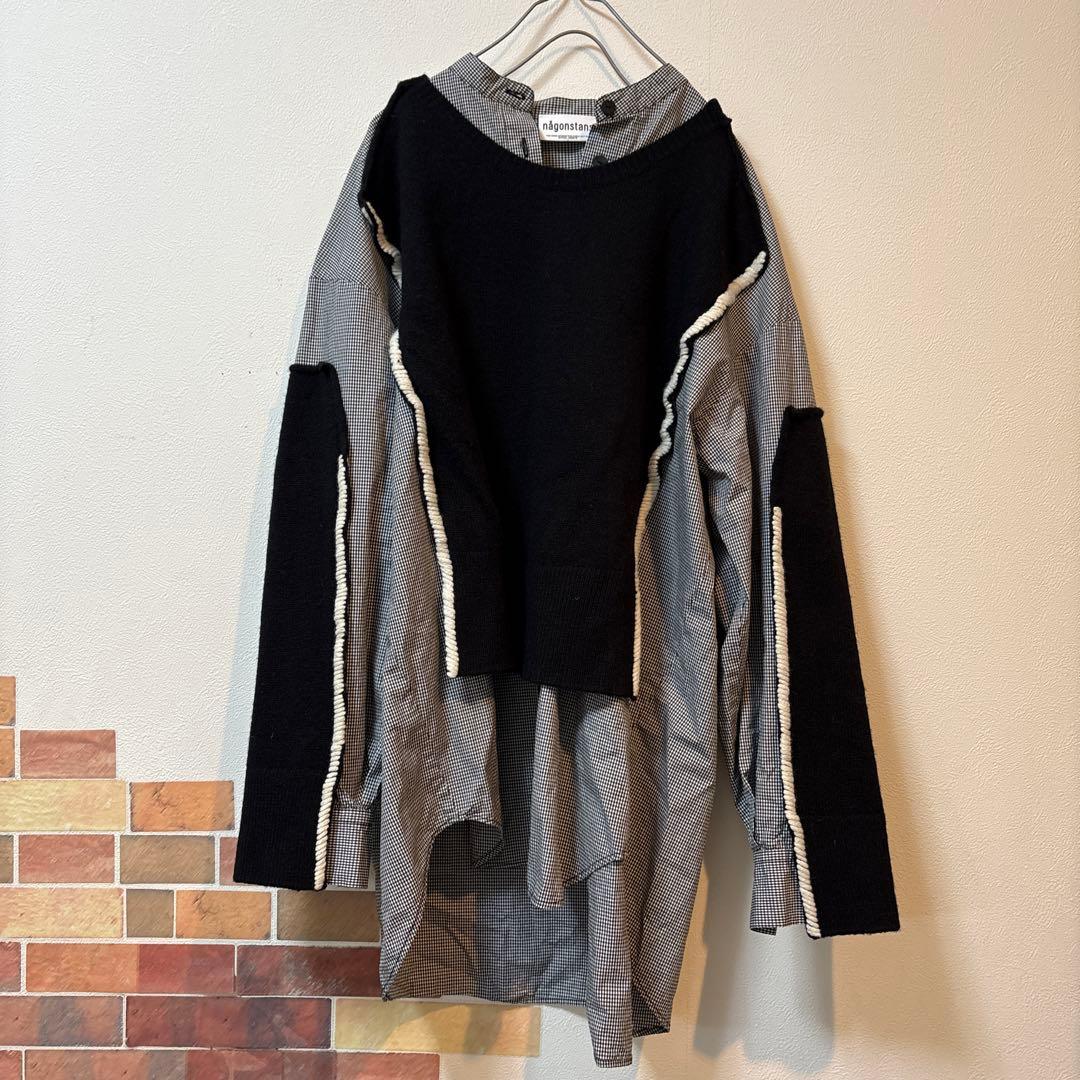 ナゴンスタンス 23AW knit combination shirt