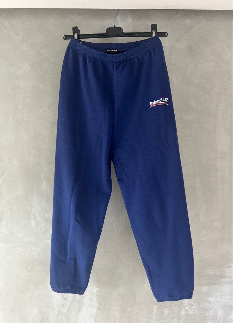 【BALENCIAGA】ブルー ロゴ入りスウェットパンツ サイズ10 マリンブルー の メンズ 3b Sports Icon スウェットパンツ