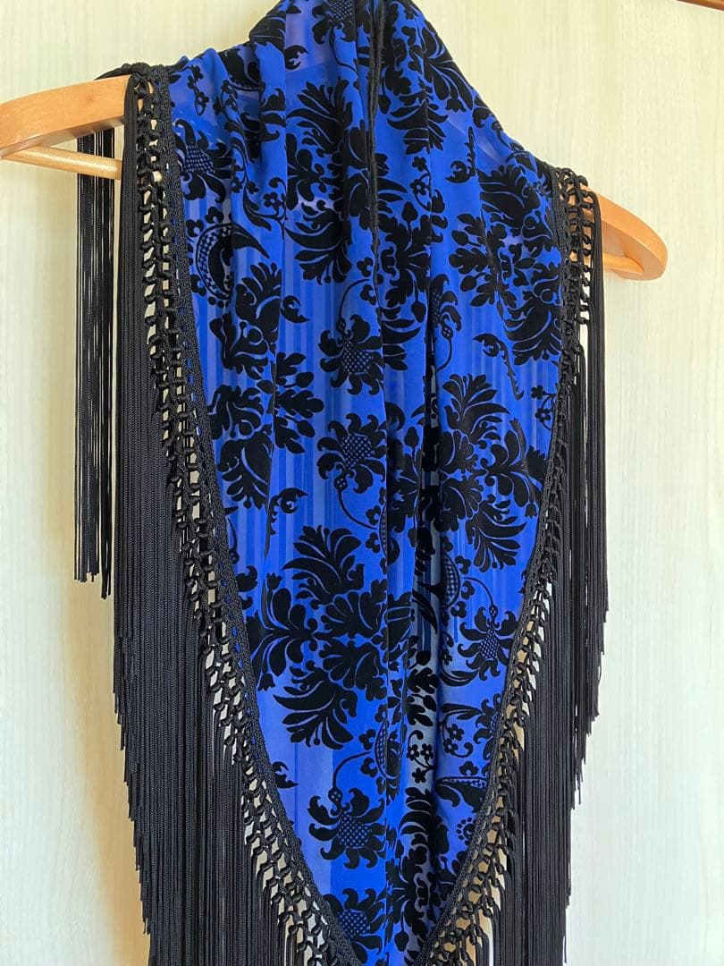 スペイン製　フラメンコ　マントンシージョ　ロイヤルブルー