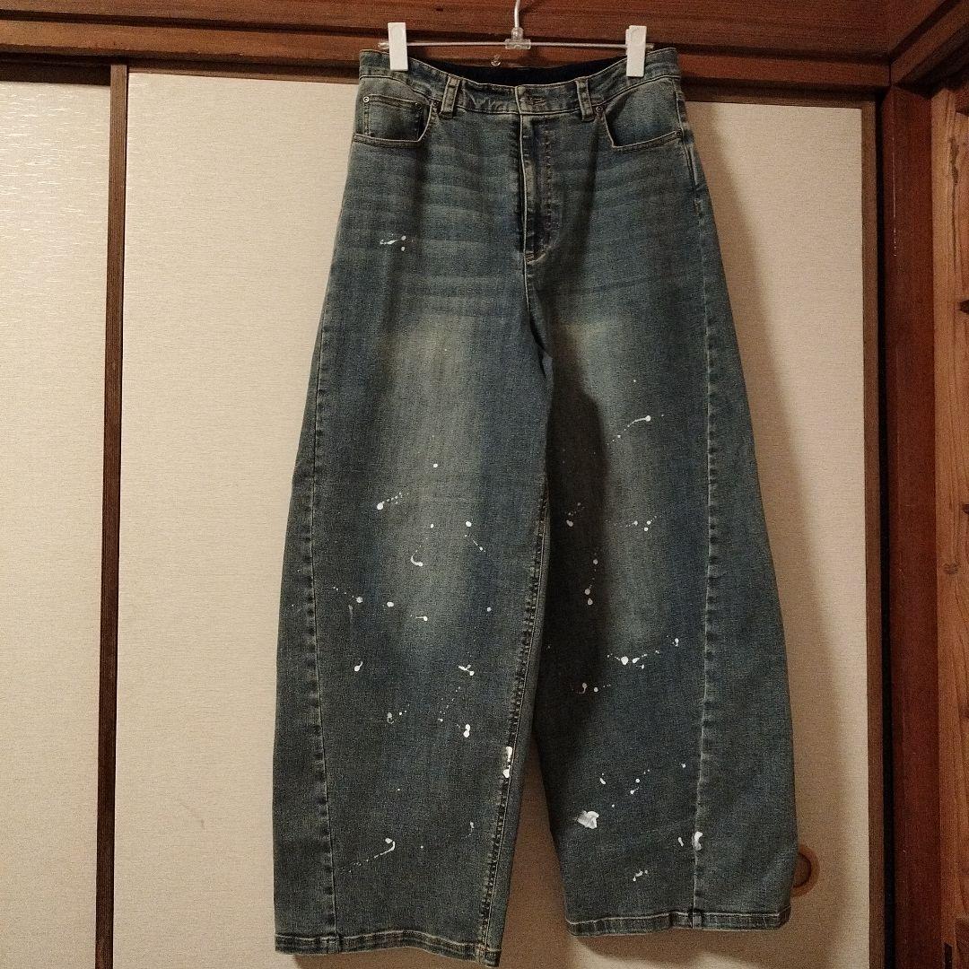 美品【ayane】ペイントデニム　ブリーチ　サイズ38