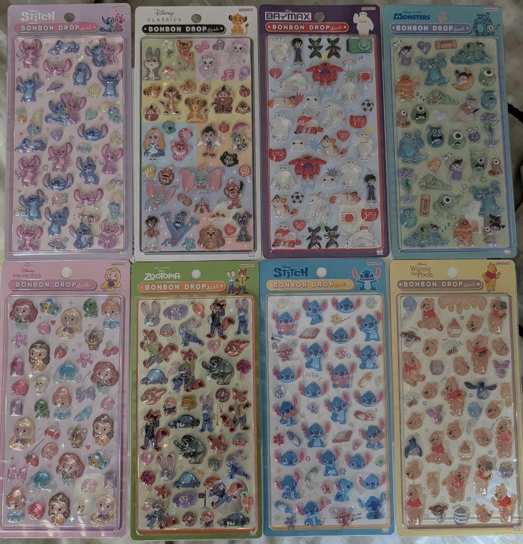 ボンボンドロップシール　ディズニー8枚セット