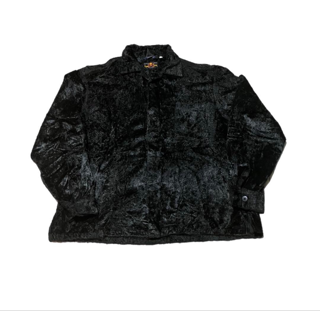 CREAMSODA クリームソーダ レーヨン100% 別珍 開襟シャツ ブラック