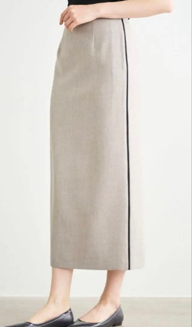 【LOUNIE】ラインアクセントタイトスカート