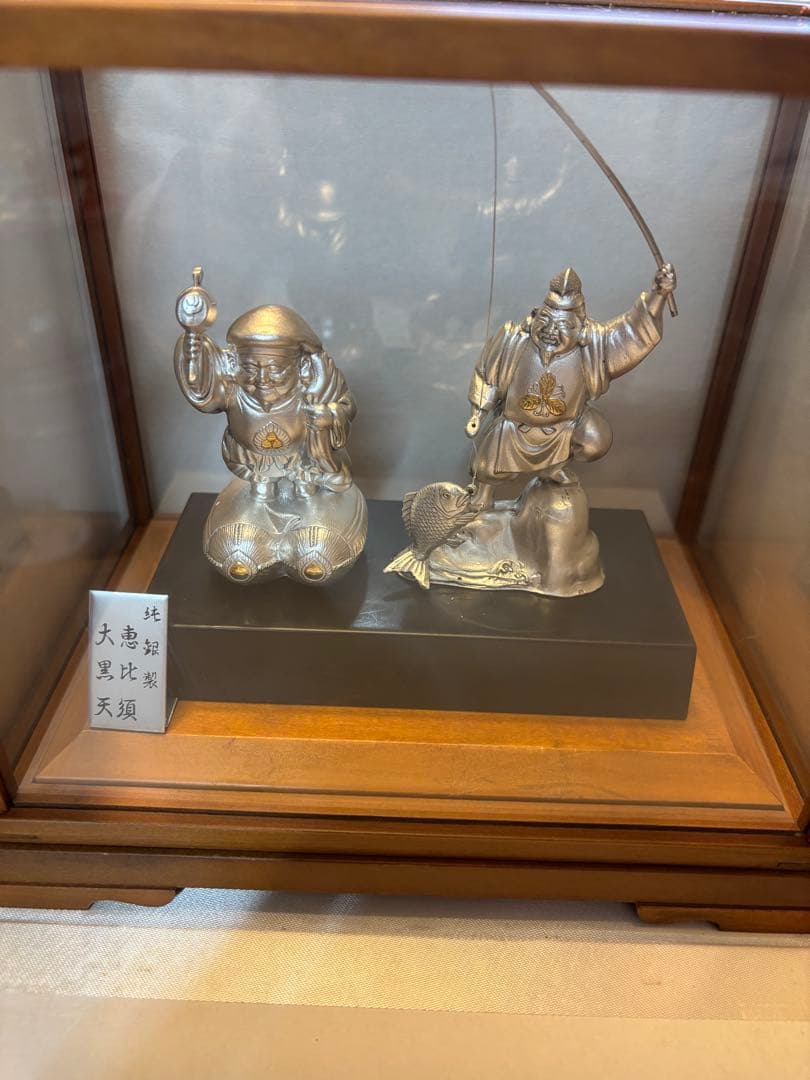 純銀製　恵比寿•大黒天　置物