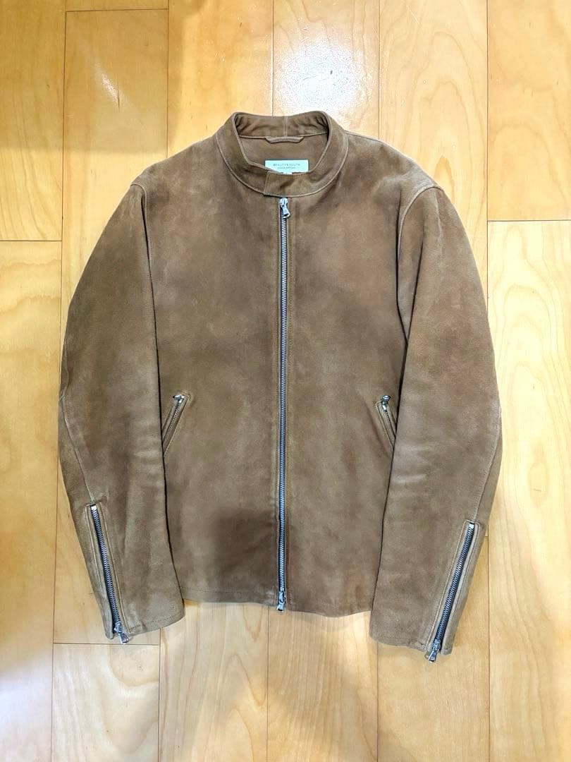 BEAUTY&YOUTH スエード スウェード シングル ライダース ジャケット SHIPS: ポリエステル フェイク スエード シングル ライダース｜ SHIPS