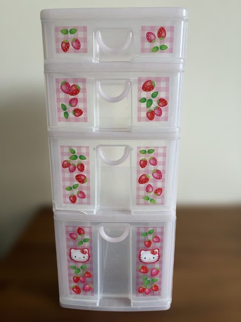 希少 1999年製 ハローキティ 4段チェスト いちご 平成レトロ サンリオ