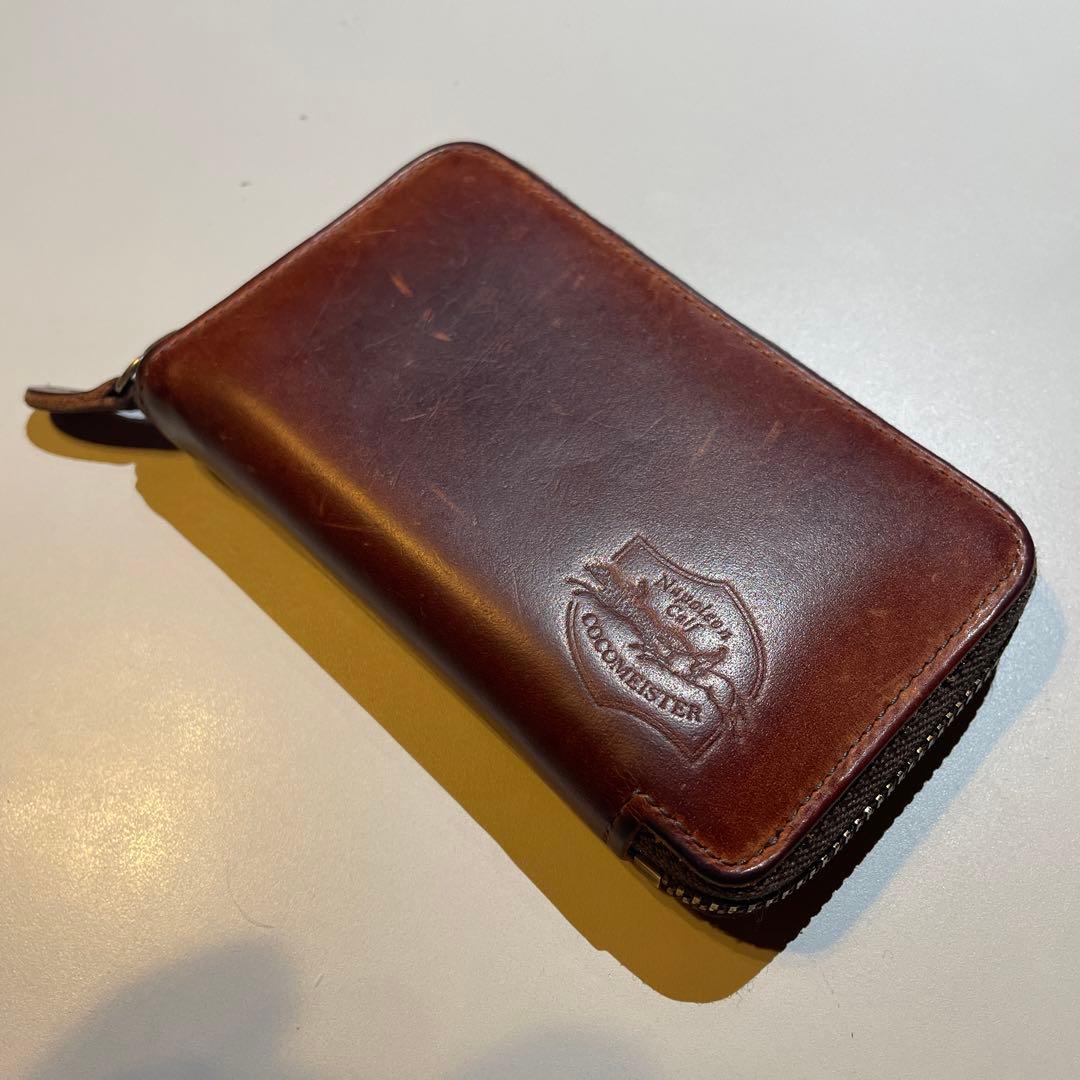 ココマイスター　ナポレオンカーフ　小銭入れ　ブランデー×ブラック　エイジング
