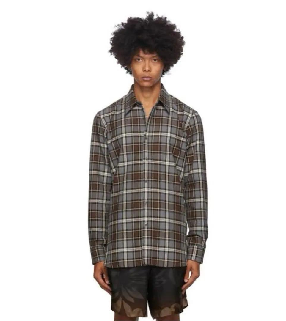 トップス DRIES VAN NOTTEN Grey Plaid Shirt