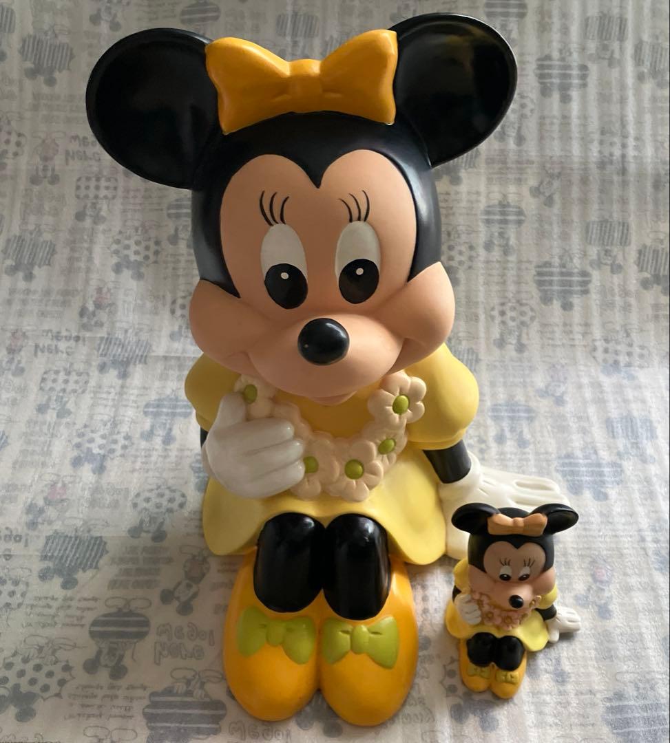 希少！旧三菱銀行カウンター用30cmの特大ミニー マウス　ソフビ貯金箱