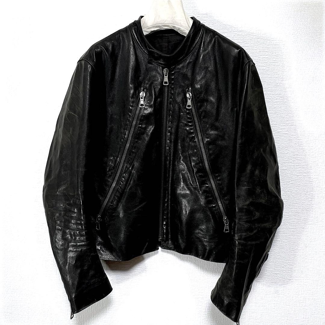 05ss/マルタンマルジェラ/ハの字ライダース/レザージャケット/52/黒