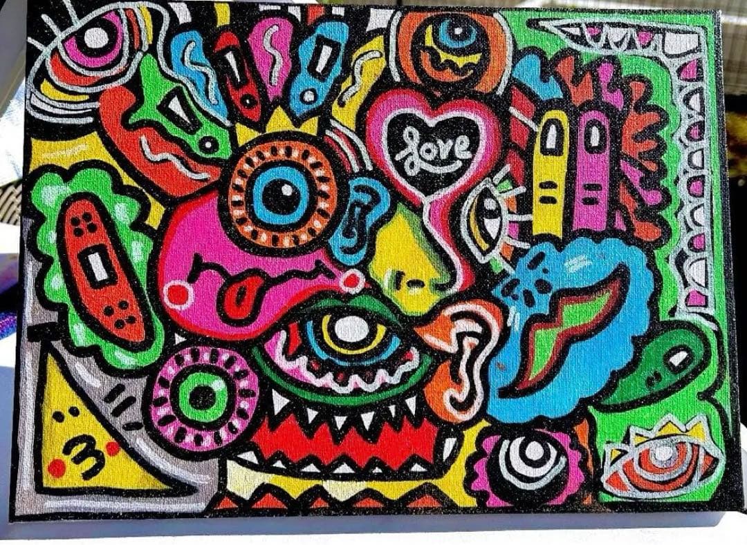 カラフルなポップアート作品 'Love' カラフルなポップアート作品 'Love' カラフルなポップアート作品 'Love