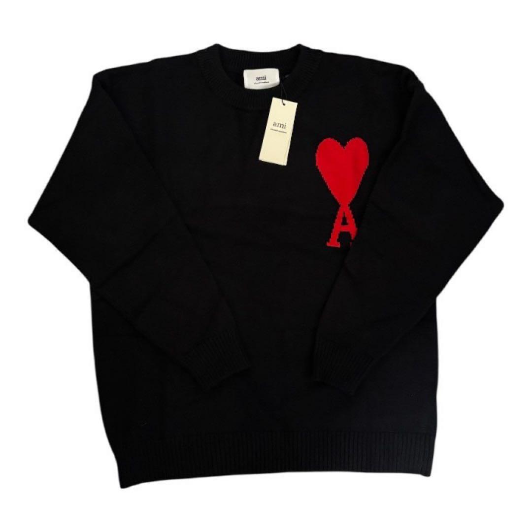 AMI Paris ハートロゴニット セーターブラック（新品・タグ付き