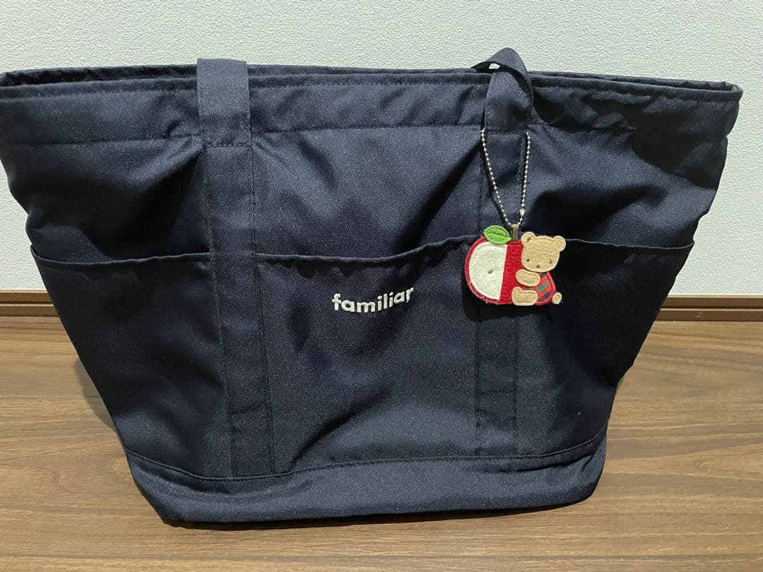 familiar マザーズバッグ 黒 チェック柄 ファミリアチェック マザーズバッグ サブバッグ ハンドバッグ ふみ