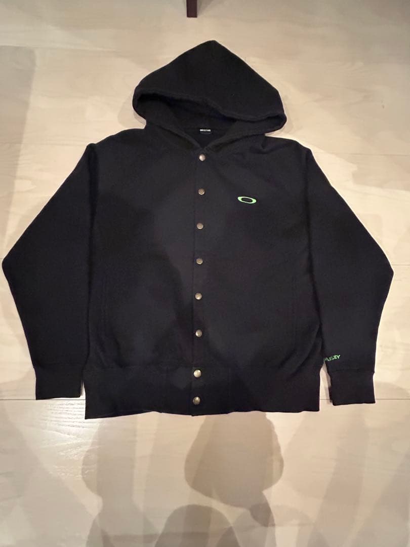 値下げ可oakley ボタンダウンパーカー　フーディ 00s 90s ブラック