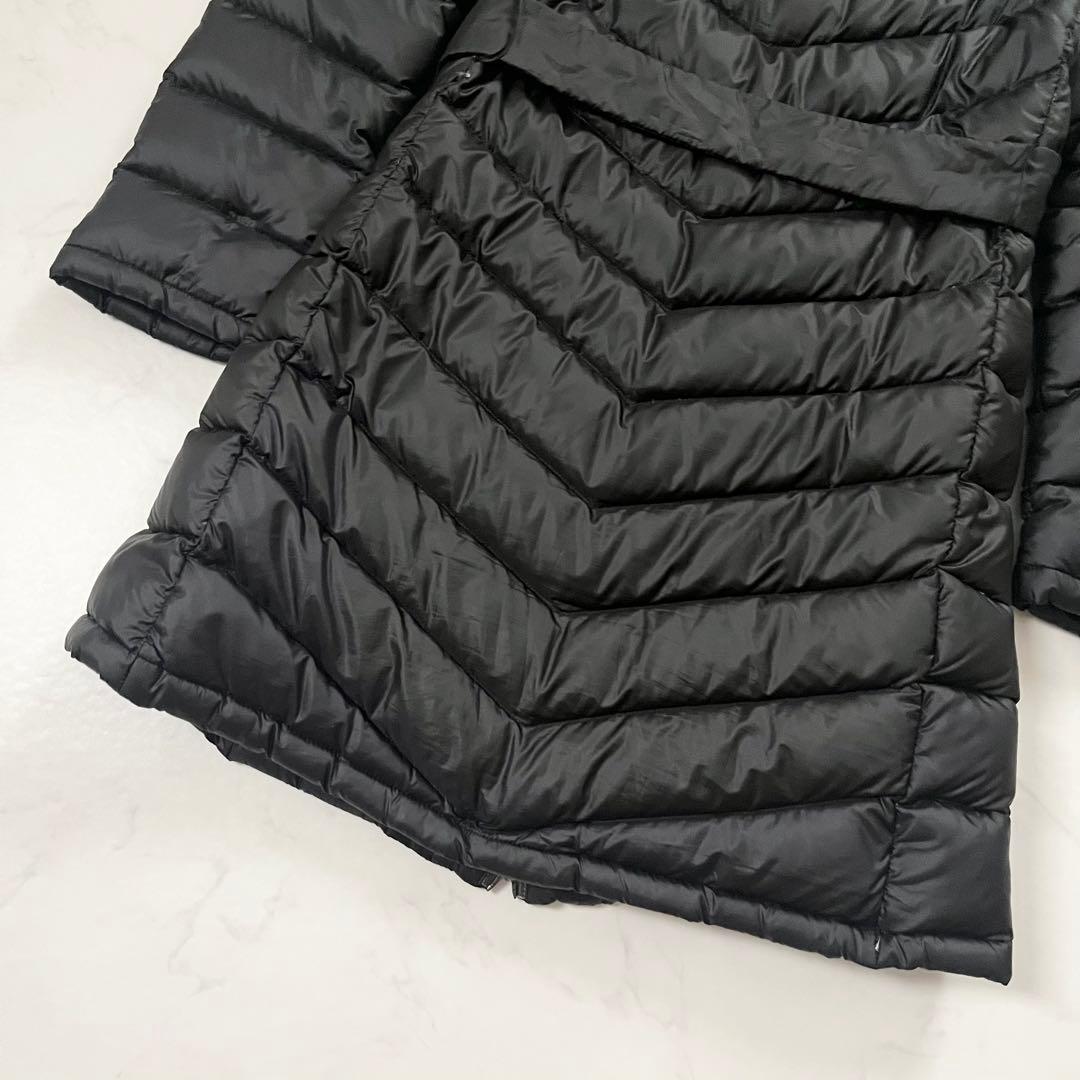 大きいサイズ マックスマーラ ロングダウンコート ベルト 黒 ダブル