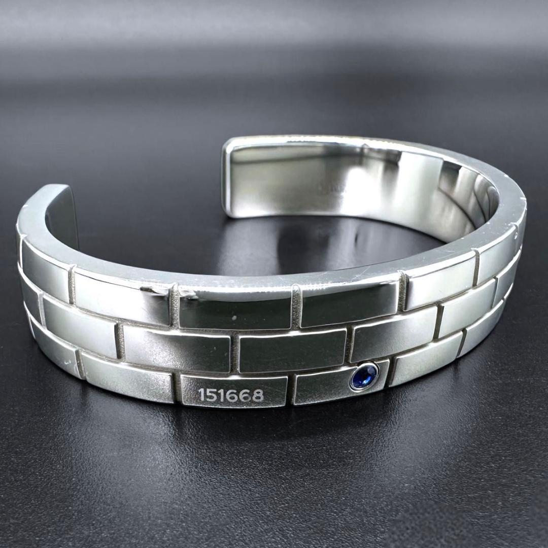 Montblanc モンブラン ブルー サファイア ステンレススチール バングル