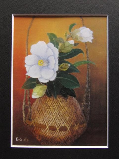 折本美禰子、【白つばき】、希少な大判額装用画集より、美品、日本人画家