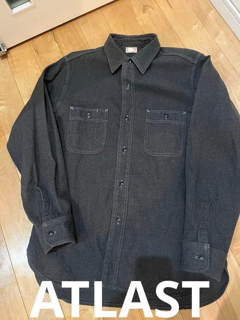 白atlast&co ワークシャツ アットラスト良品　長袖