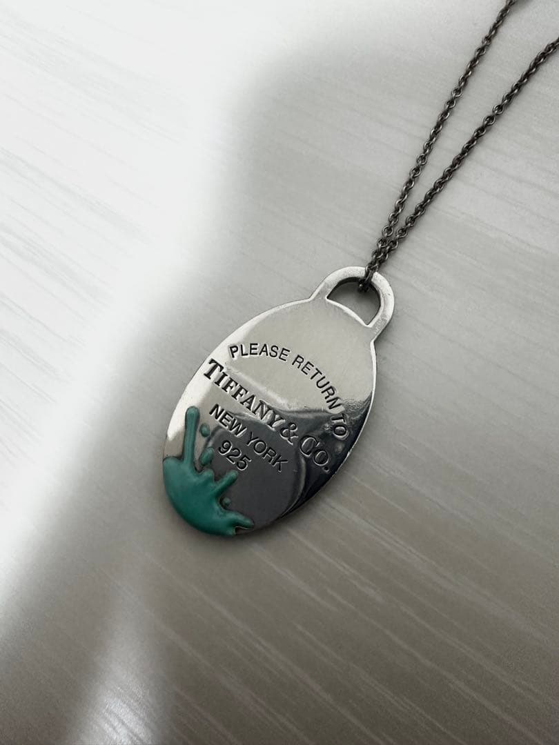 Tiffany & Co. 925スプラッシュネックレス　　オーバルタグ
