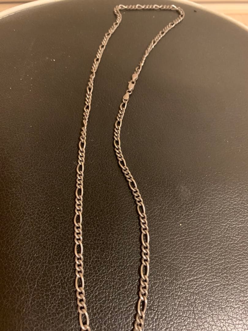 超希少!ビンテージアンティークフィガロリンクシルバーチェーンネックレス60’s