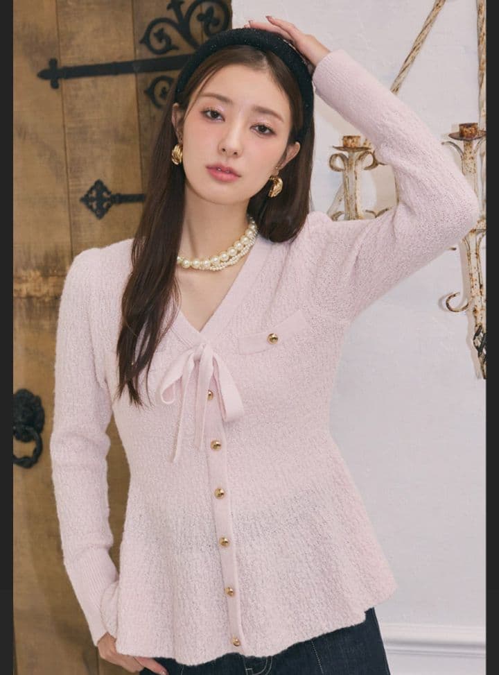 タグ付き★2WAYペプラムニットカーディガントップス