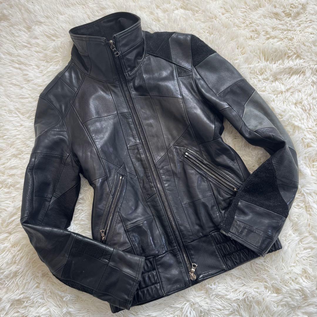 Lounge Lizard ラウンジリザード パッチワーク レザージャケット NANO universe（ナノユニバース）の「LOUNGE LIZARD（ラウンジリザード