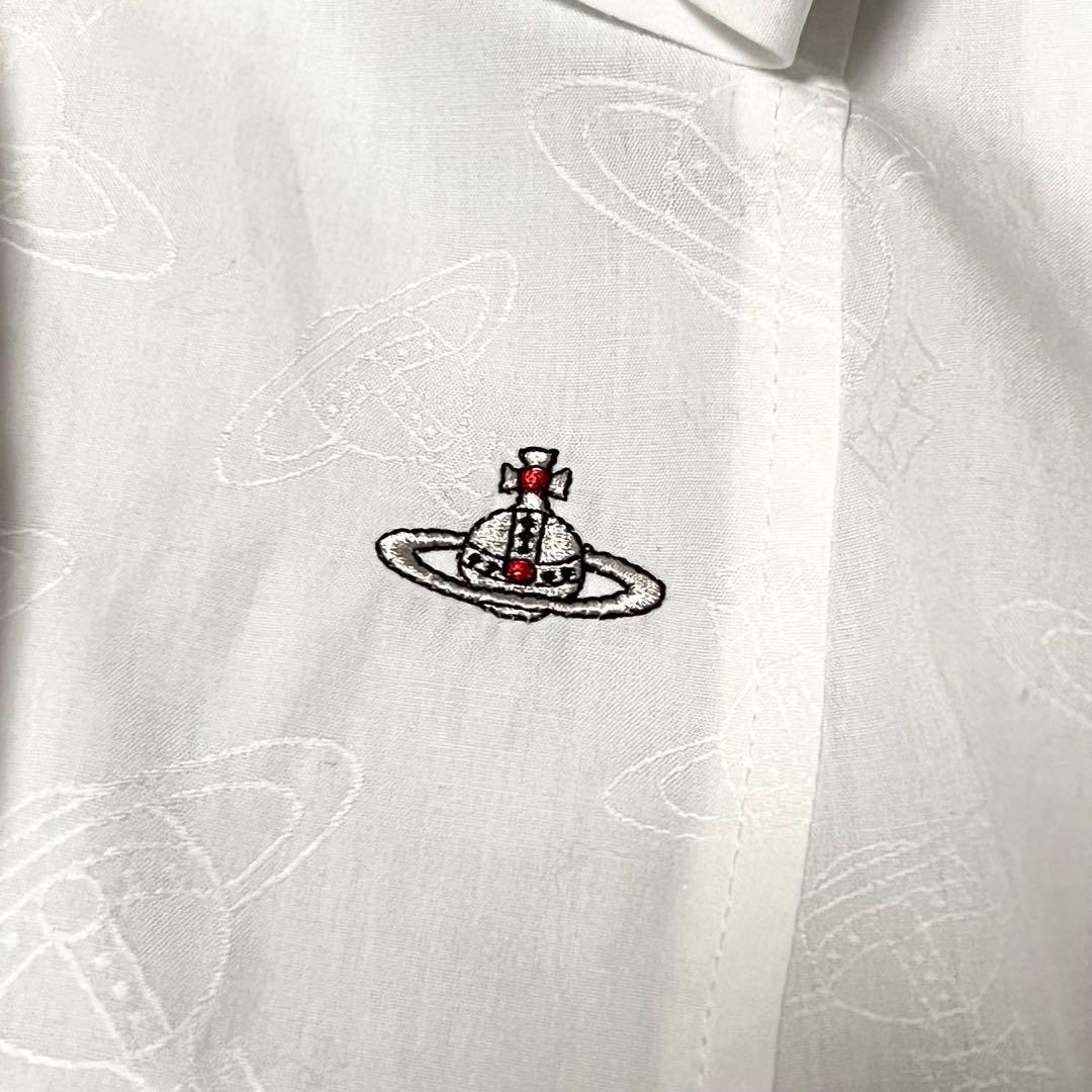 ヴィヴィアンウエストウッド ボウタイ ブラウス フリル襟袖 総柄オーヴ