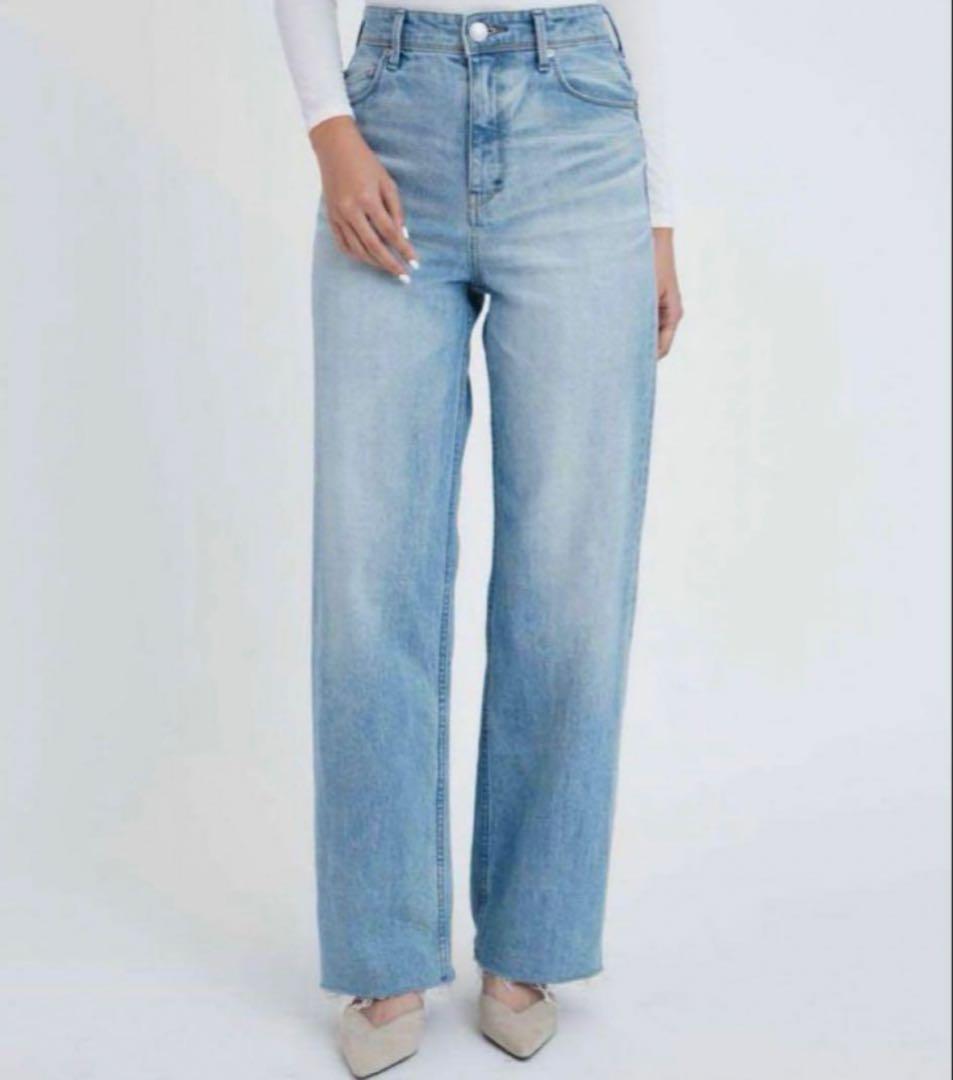 極美品✨ ヤヌーク リリス ライトブルー デニムパンツ ワイドストレート 25