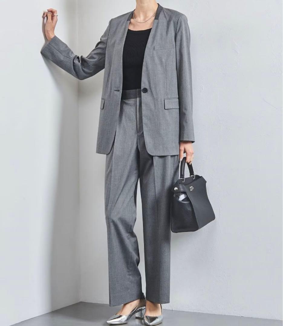 美品ユナイテッドアローズRIOPELE ノーカラー ジャケット&ストレートパンツ 1500024F1498_l1_a034.jpg