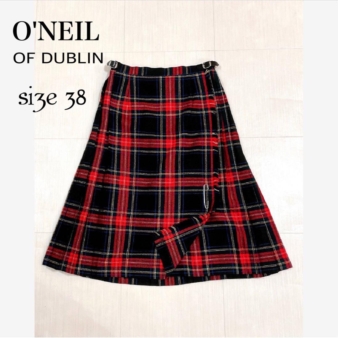 美品✨ オニールオブダブリン チェック 巻きスカート プリーツ - メルカリ