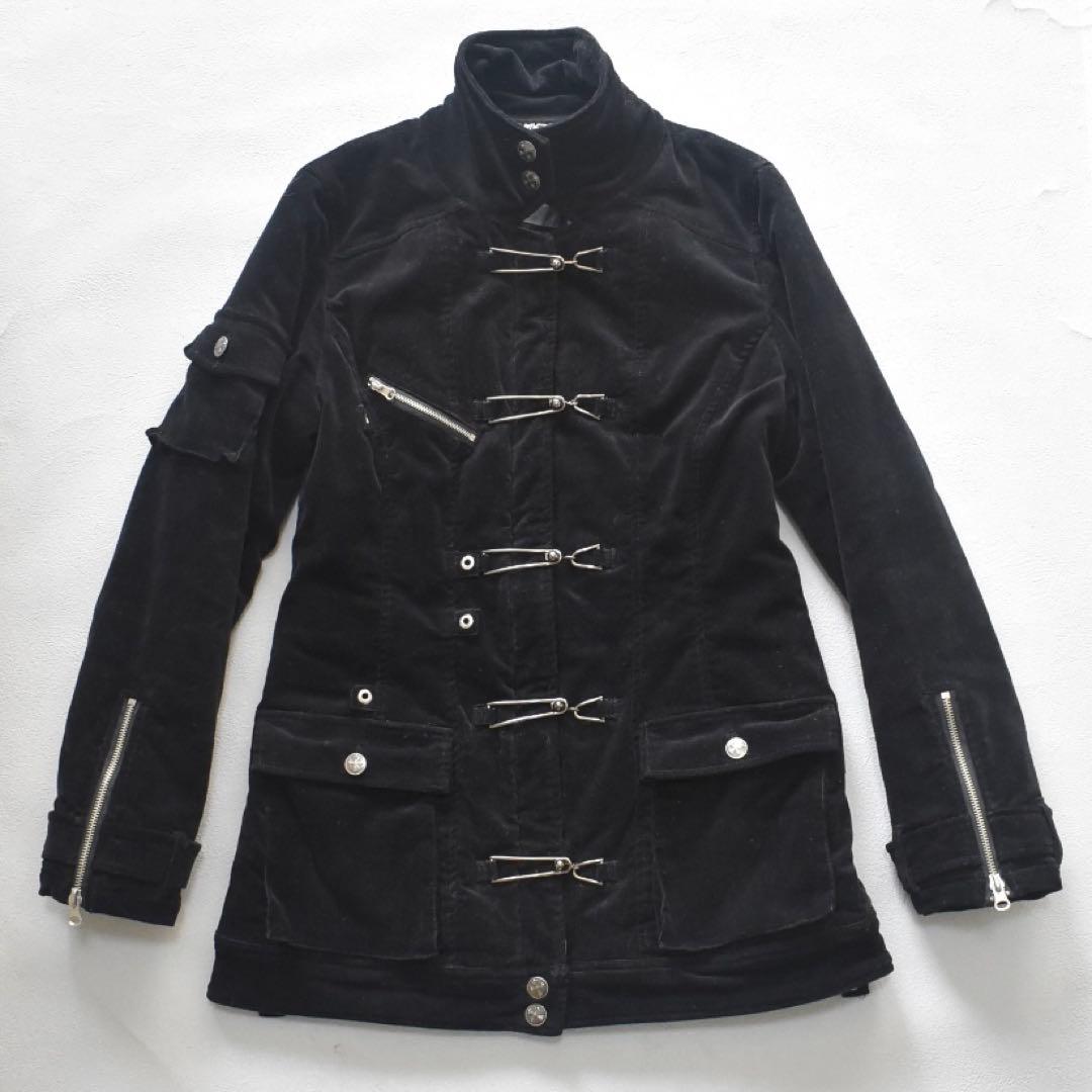 Hikozoh Ozz On ゴシック 黒コーデュロイジャケット 安全ピン　中綿