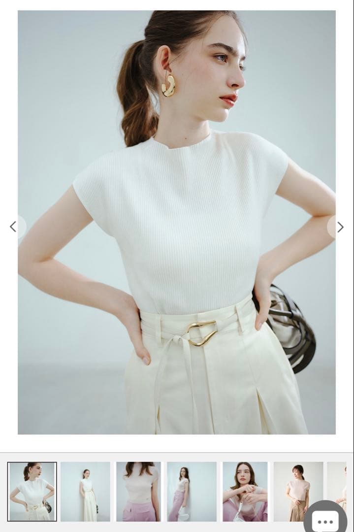 Aimeine エメイン シルク混コンパクトリブニット