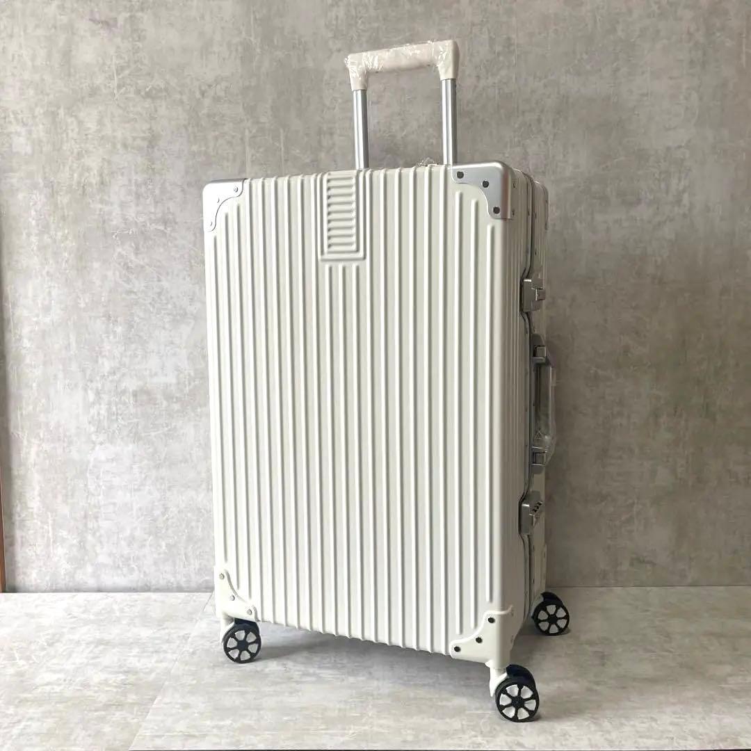 [Vilgazz] キャリーケース TSAロック 4-7泊 M 58L ホワイト