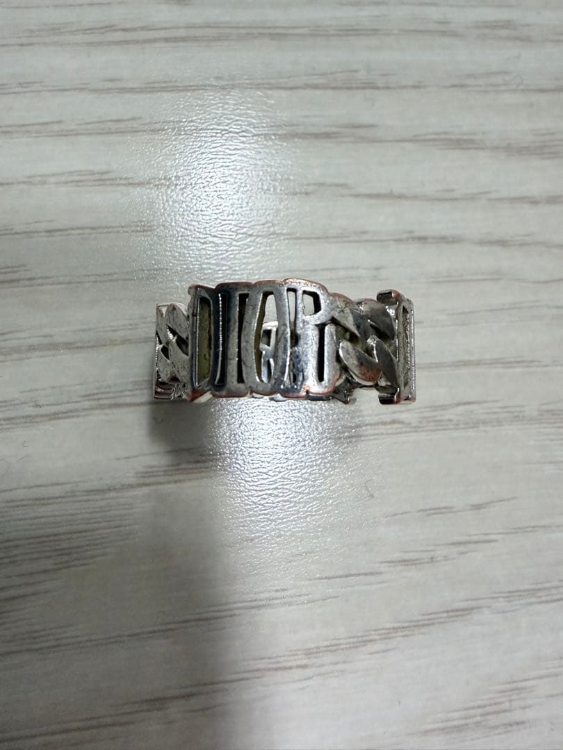 最終値下げ　Dior 2020 ステューシーコラボ シルバーリング サイズM Dior - DIOR ディオール DIOR AND SHAWN STUSSY コラボ ロゴリング