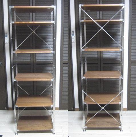 MUJI /無印良品　ステンレスユニットシェルフ　ウォールナット材棚セット・大 ステンレスユニットシェルフ ウォールナット材棚セット 小 商品