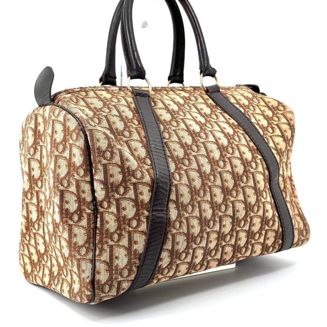 Dior トロッター柄 ミニボストンバッグ キャンバス ブラウン ヴィンテージ