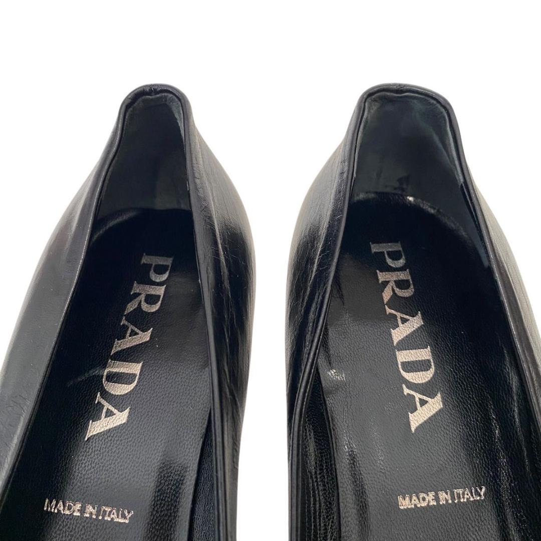 良品 プラダ パンプス ポインテッドトゥ ヒール サイズ37 24.0cm