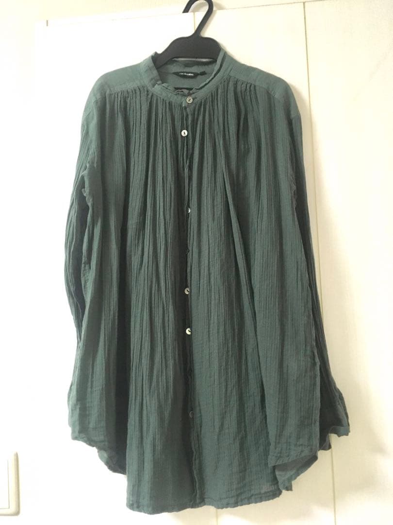【美品】パドカレ　ブラウス　シャツ　グリーン　コットン