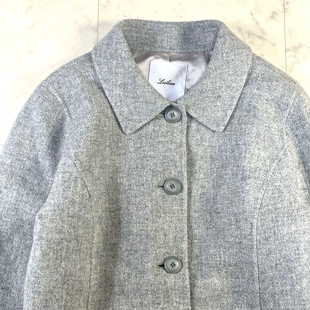 極美品♪レリアン2024AW 一重仕立てコート 定価16万 グレー 大きいサイズ