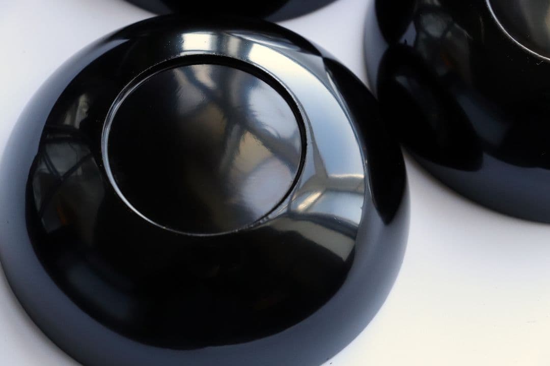 CG54 輪島塗 木製漆器 扇面金蒔絵 黒塗銘々木皿 九客 / 松取皿茶懐石