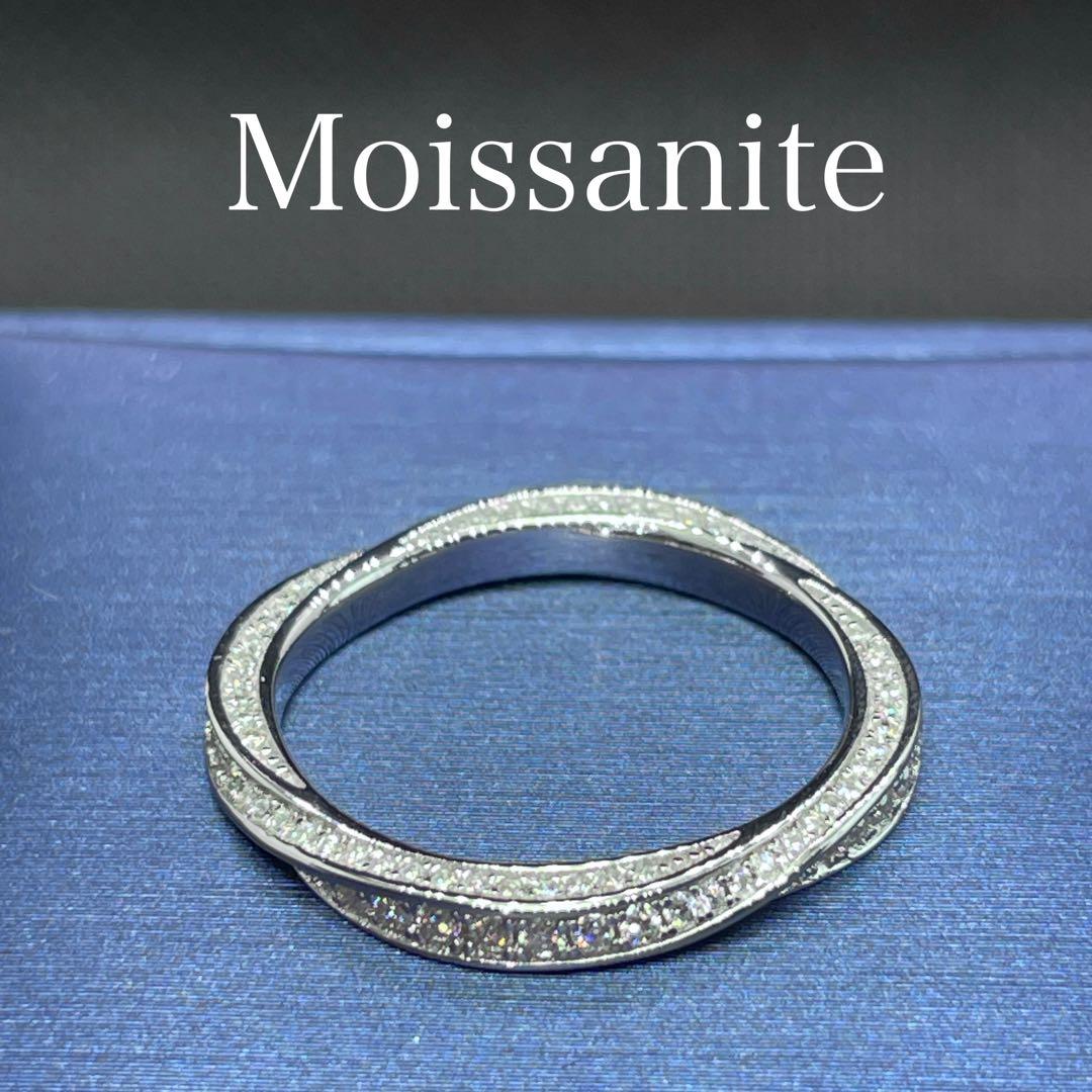 モアサナイト ツイスト フルエタニティ リング　シルバー