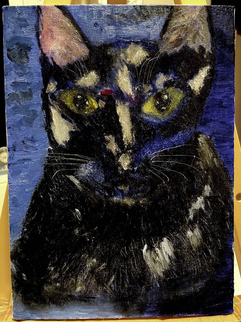 黒猫の油彩画 agmotokawa_takahasinobuko-yokan1