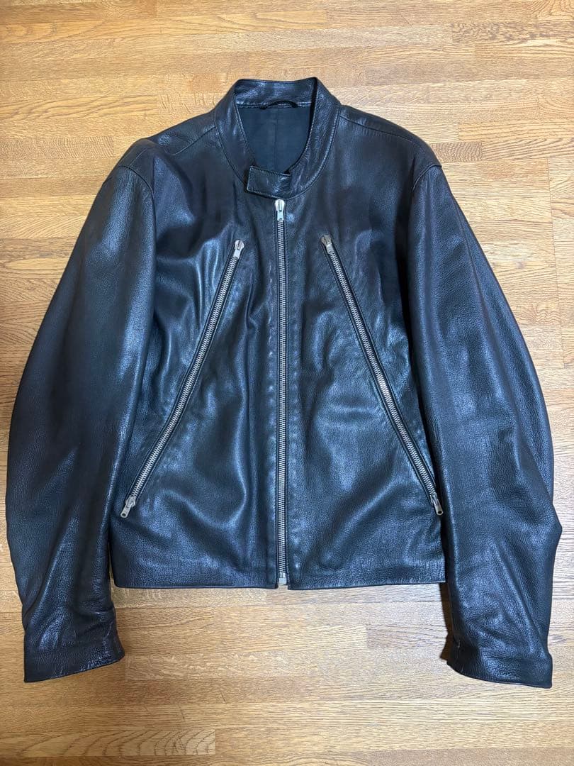 pipiマルタンマルジェラ八の字06aw鹿革50 Maison Margiela メゾンマルジェラ 八の字 5ZIPライダース ジャケット