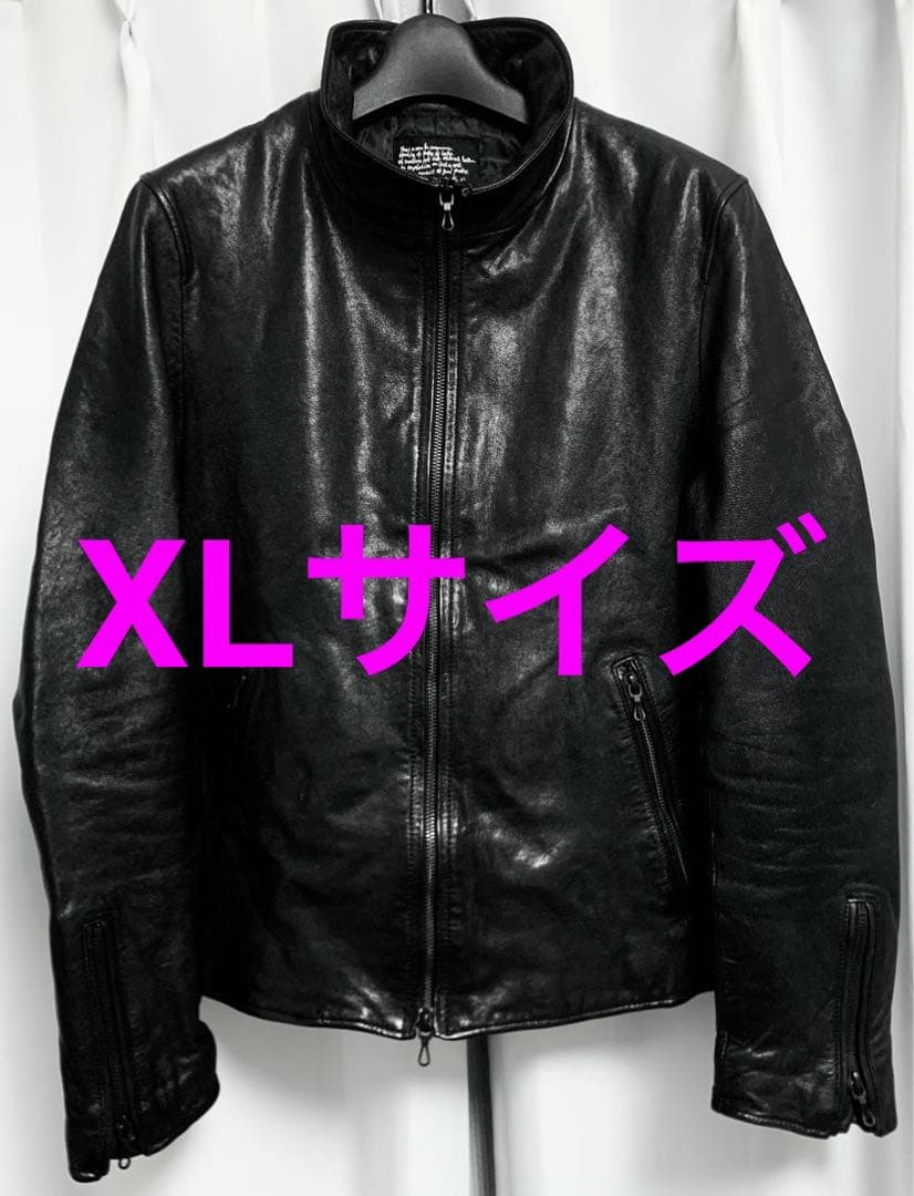 希少XL◎ NANO UNIVERSE ゴートレザー シングルライダース 中綿入