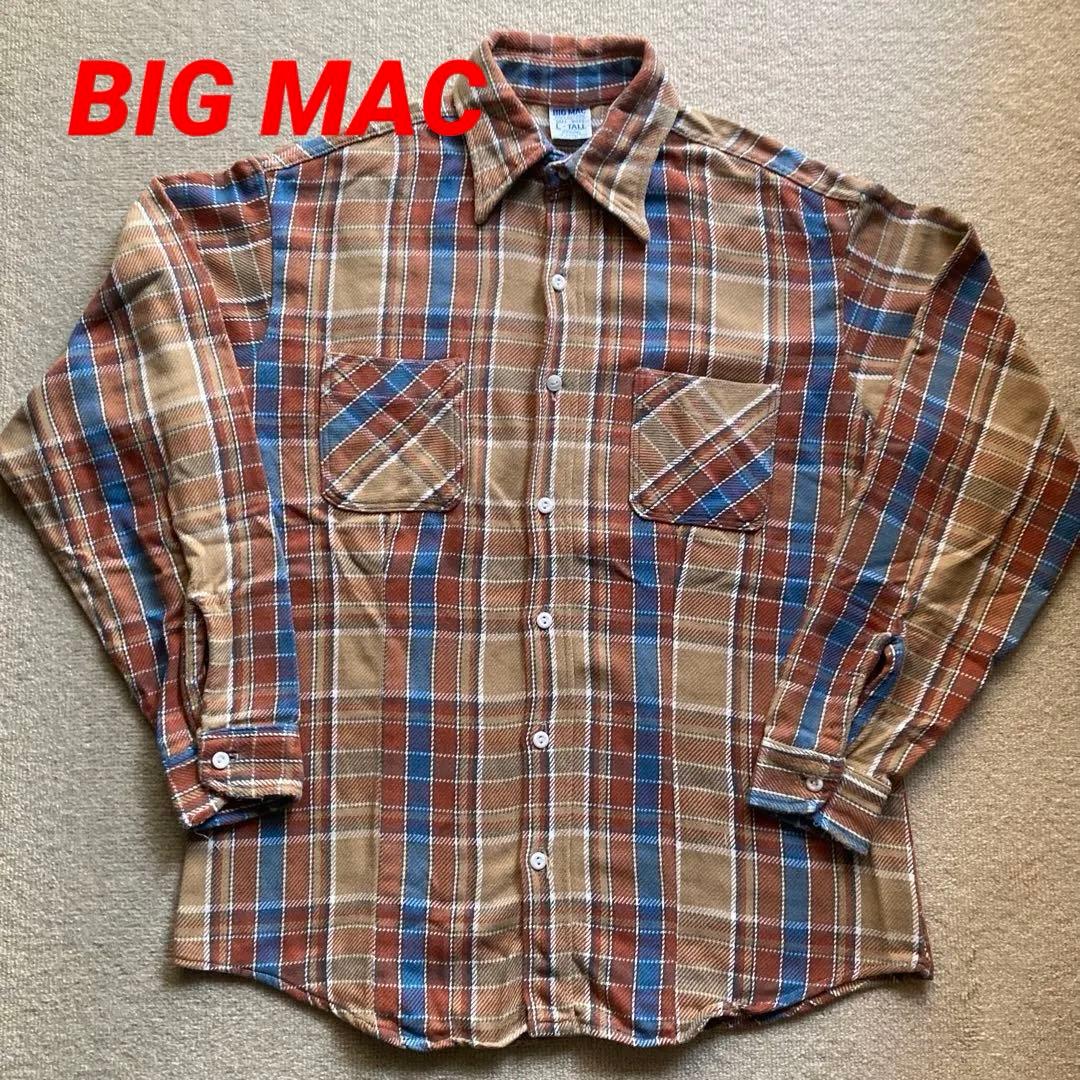 70s BIG MAC JC PENNEY長袖ネルシャツ L-TALL
