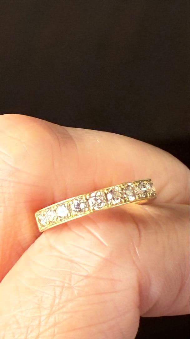 k18 ハーフエタニティ ダイヤモンド　リング ハーフ エタニティリング ダイヤ 0.1ct 18金 ゴールド K18 YG 指輪